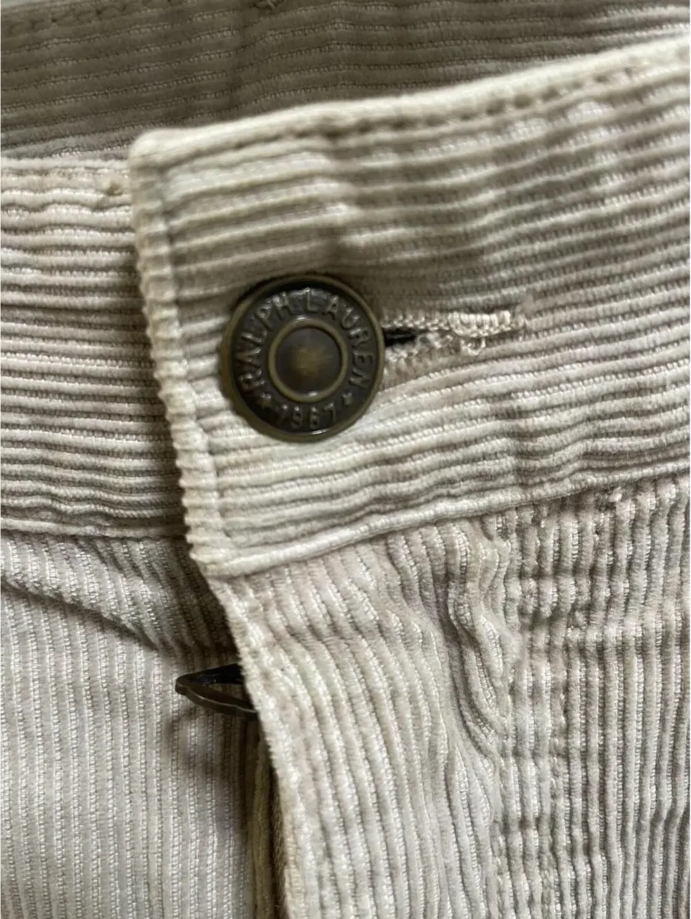 VTG Polo Ralph Lauren Corduroy Pants Beige Men 34x32 *desc